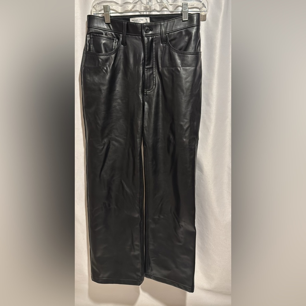 Abercrombie & Fitch Black Leather-Style Pants
